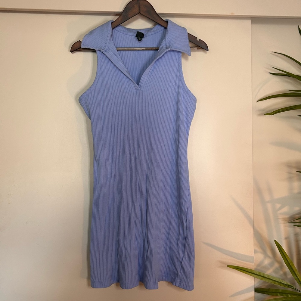 sky blue ribbed tennis dress Size XL